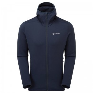 Montane Fury Con Cappuccio Giacche In Pile Uomo Blu Scuro | GAY2421TI